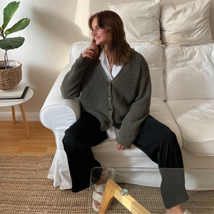 Bio-Baumwolle Cardigan Basic Khaki