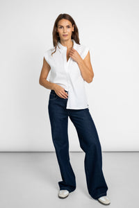 Bluse mit Schlitz Weiß