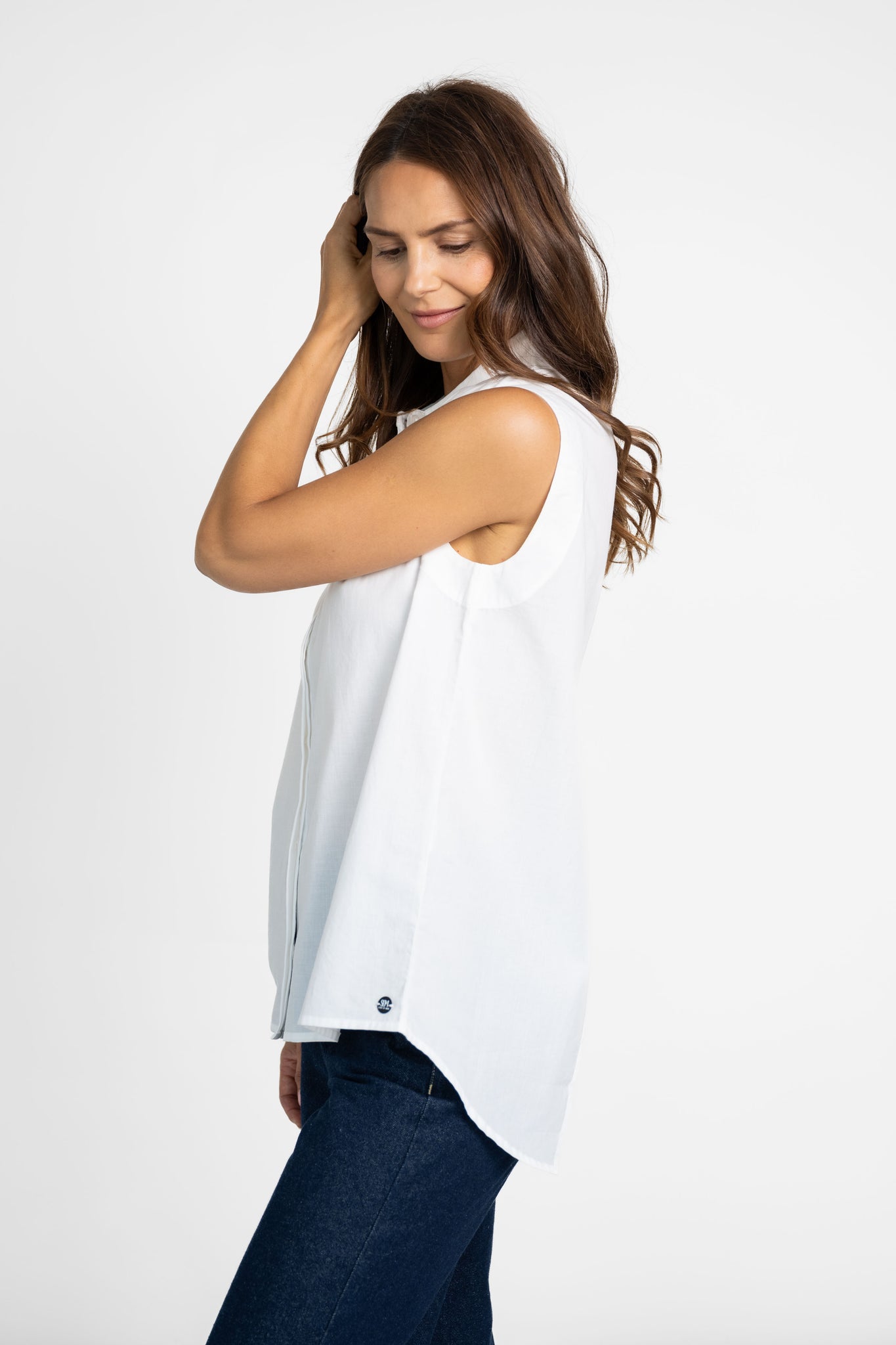 Bluse mit Schlitz Weiß