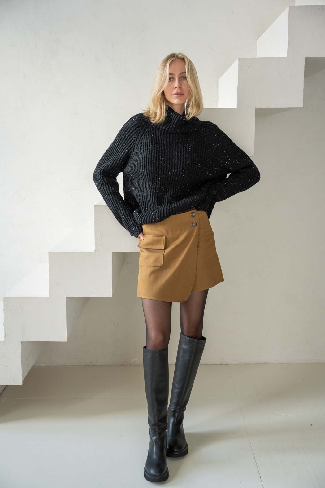 Rollkragenpullover schwarz