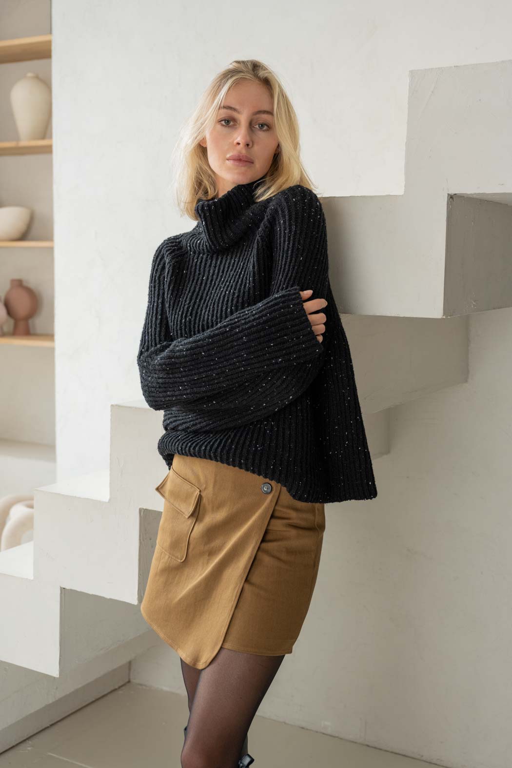 Rollkragenpullover schwarz