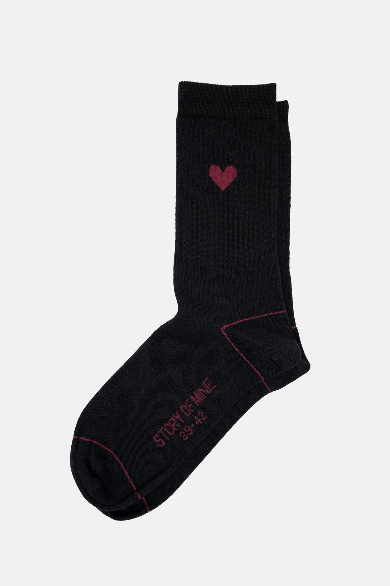 Socks with heart black 