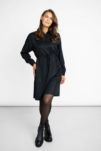 Kleid mit Tunnelzug Schwarz