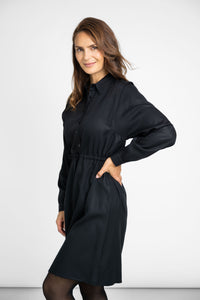 Kleid mit Tunnelzug Schwarz