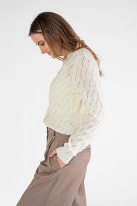 Feinstrick-Cardigan creme