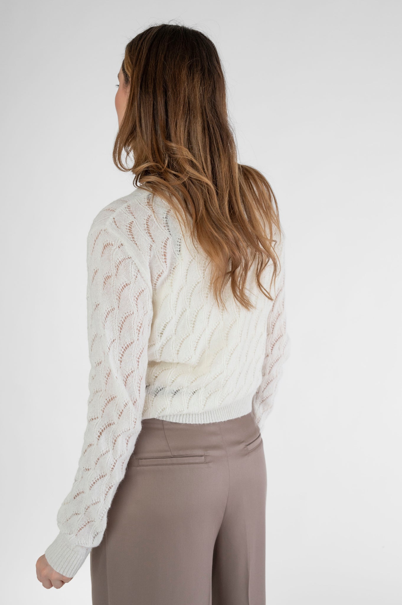 Feinstrick-Cardigan creme