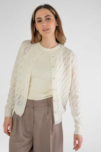 Feinstrick-Cardigan creme