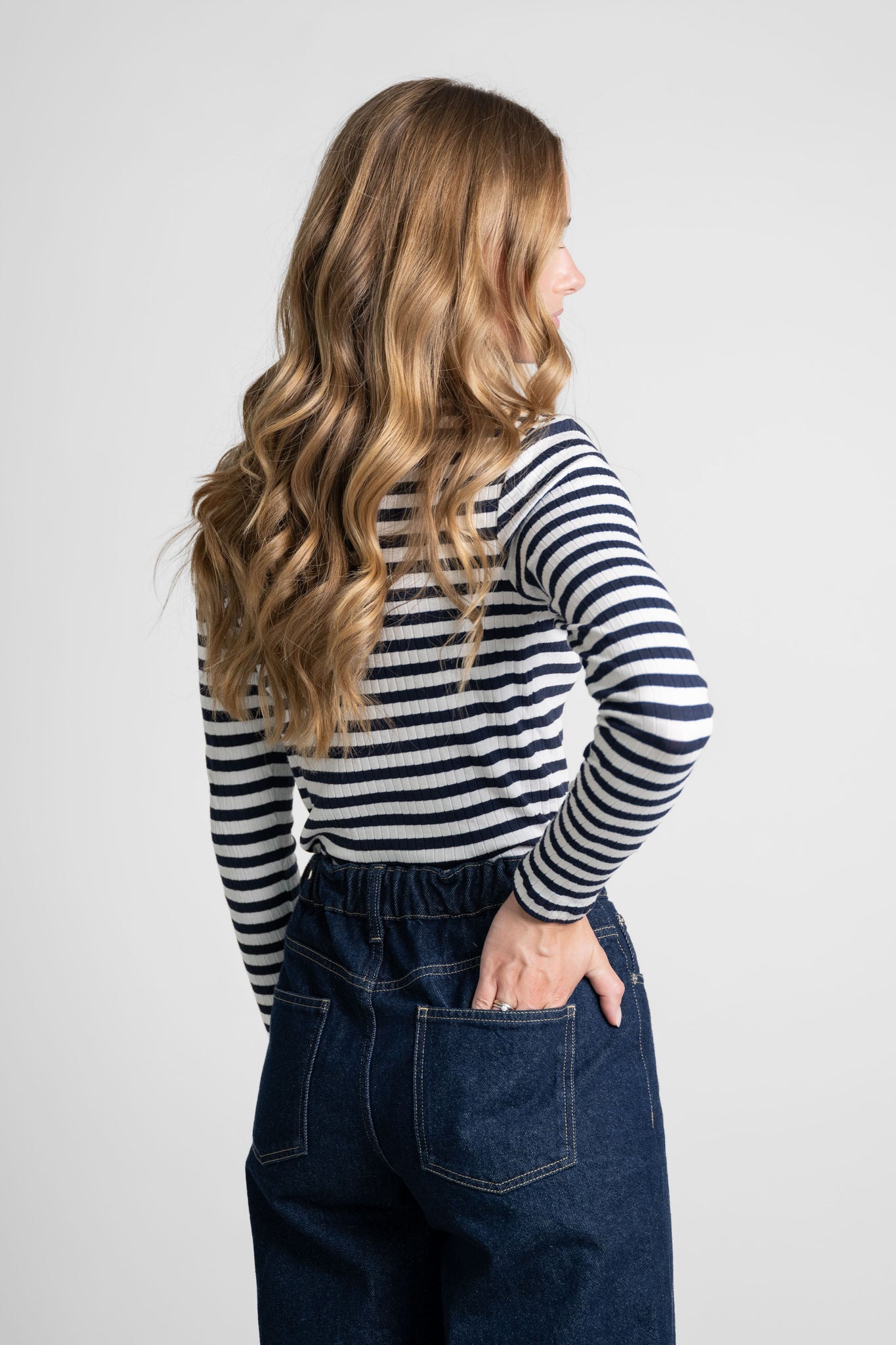 Gestreiftes Longsleeve navy