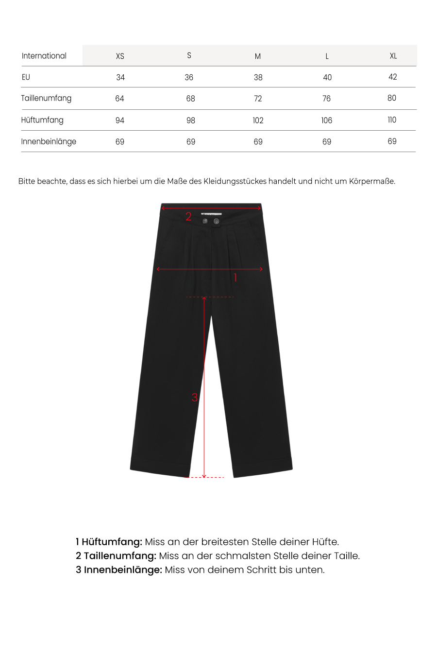 Verkürzte Hose Schwarz