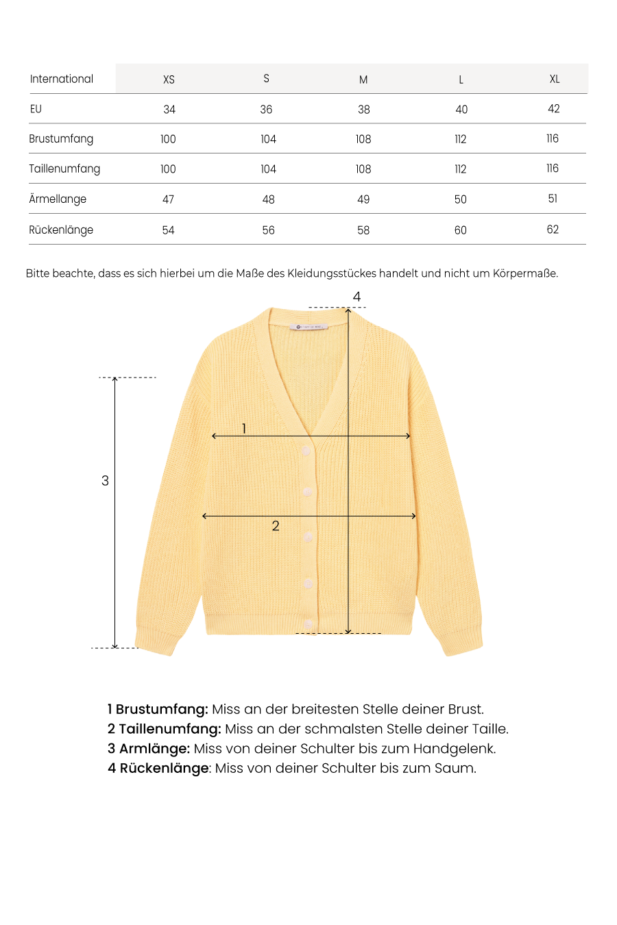 Kurze Strickjacke hellgelb