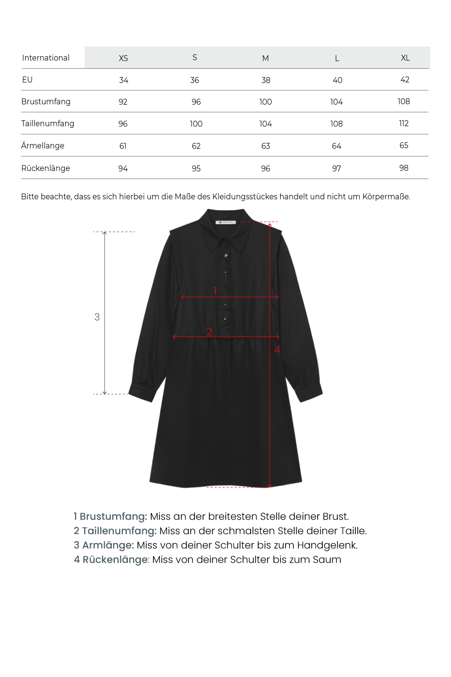 Kleid mit Tunnelzug Schwarz
