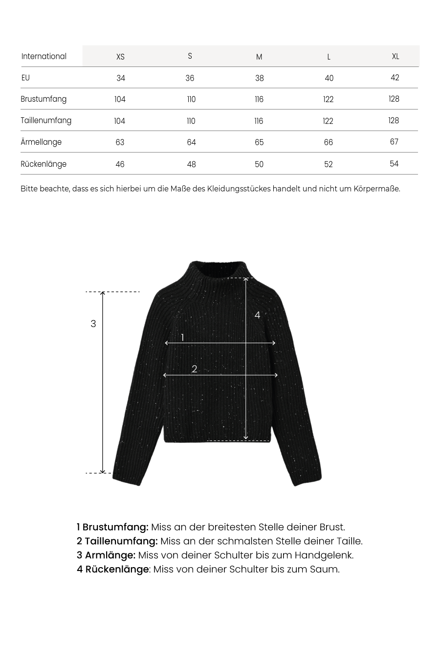 Verkürzter Rollkragenpullover schwarz