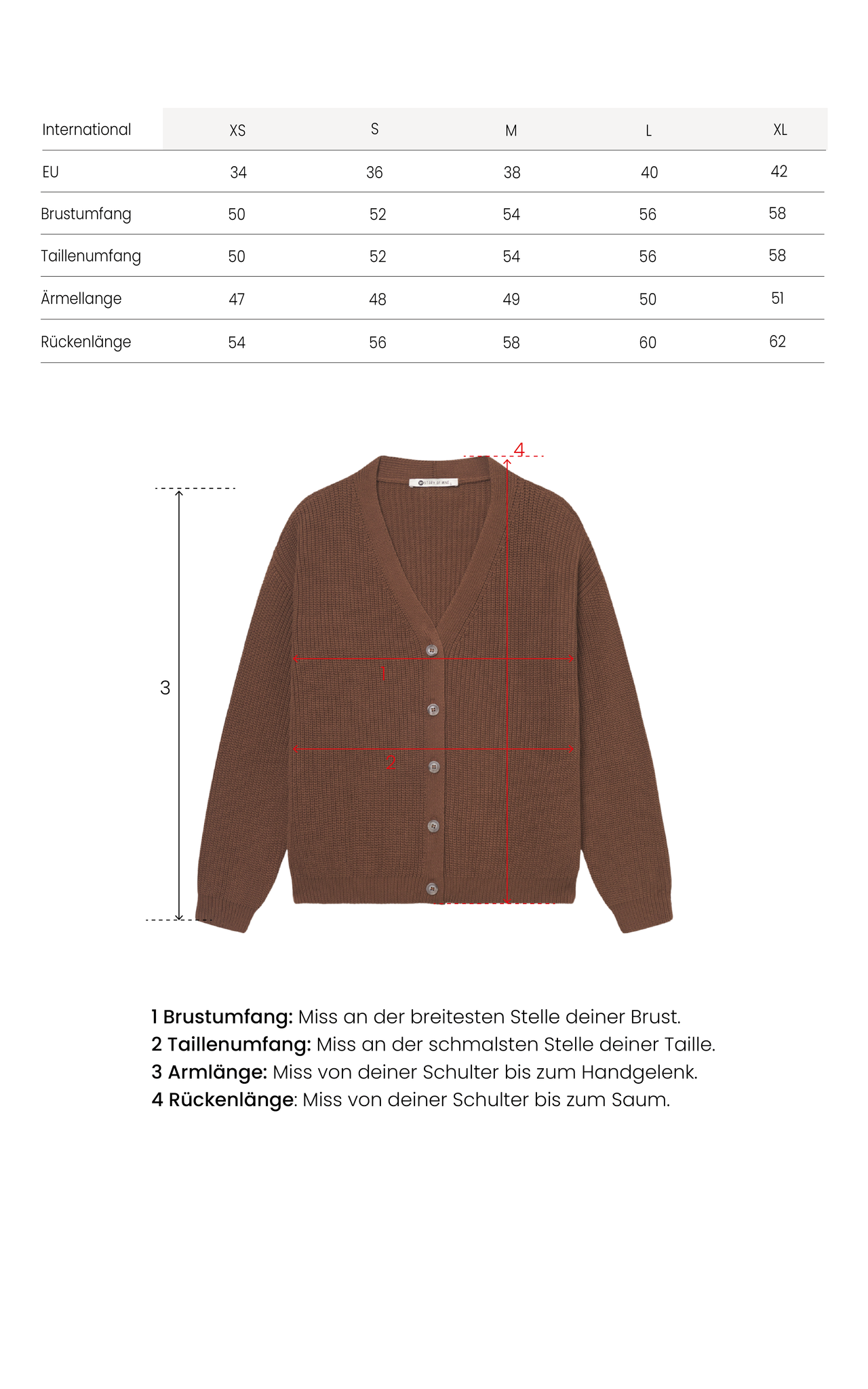 Kurze Strickjacke dunkelbraun