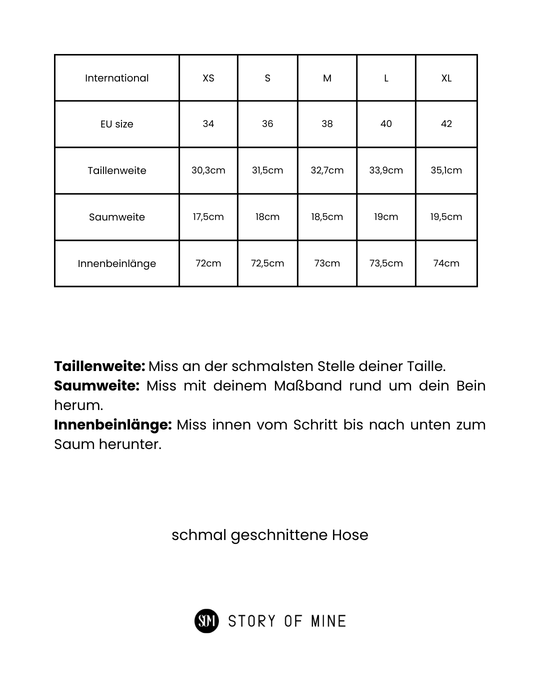 schmal geschnittene Stoffhose