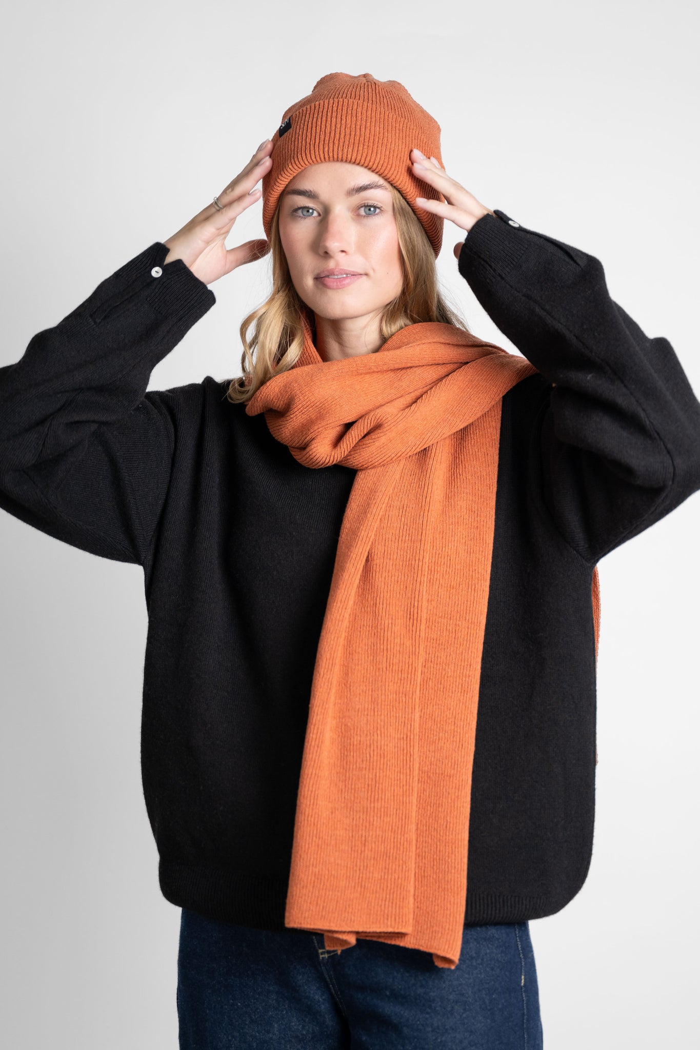 Strickschal Orange