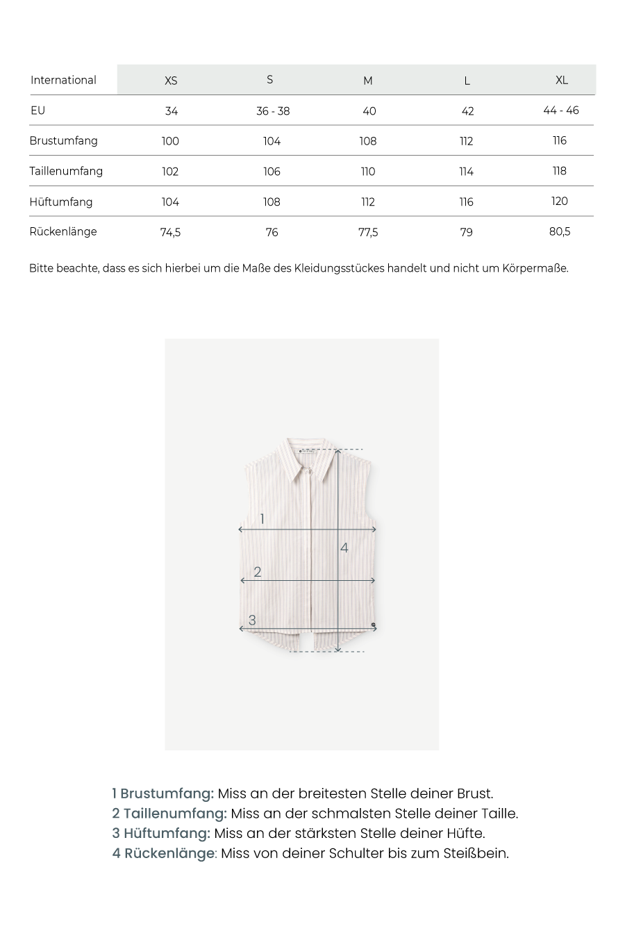 gestreifte Bluse mit Schlitz