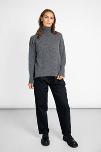 Rollkragenpullover grau