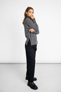 Rollkragenpullover grau