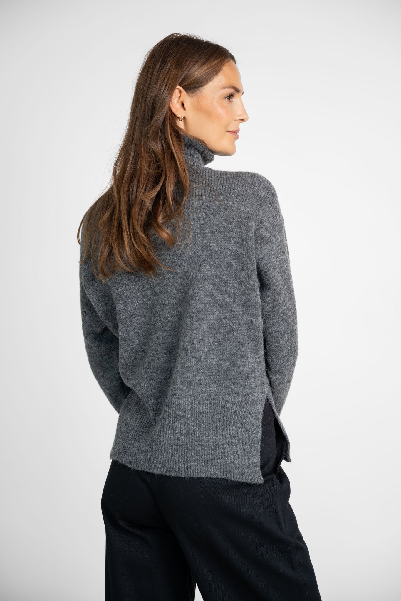 Rollkragenpullover grau