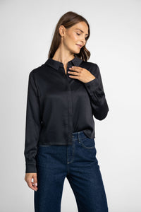 Satinbluse schwarz