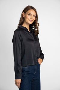 Satinbluse schwarz