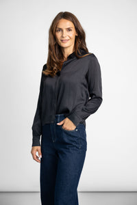 Satinbluse schwarz
