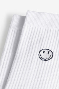 Socken mit Smiley weiß/navy