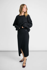 Strickset aus Pullover & Rock schwarz