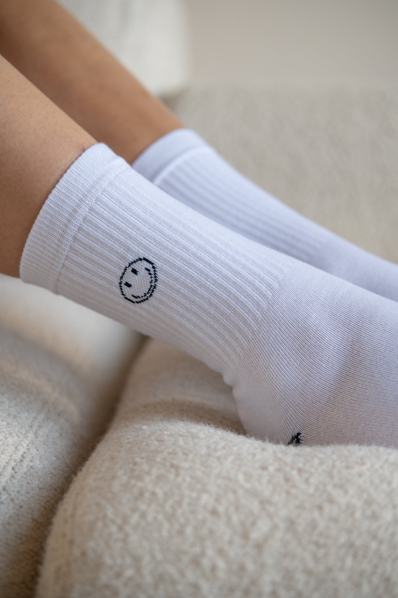 Socken mit Smiley weiß/navy