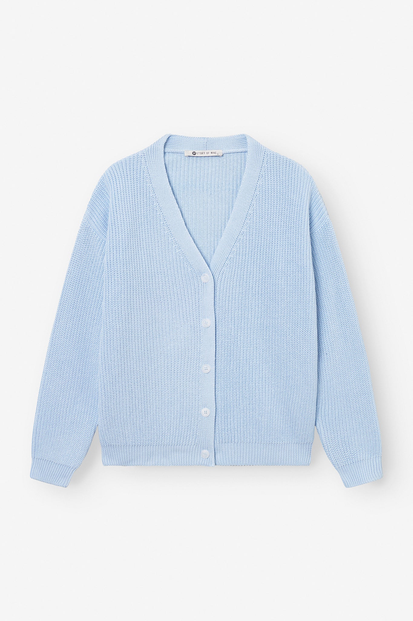 Kurze Strickjacke hellblau