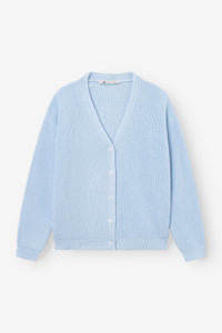 Kurze Strickjacke hellblau