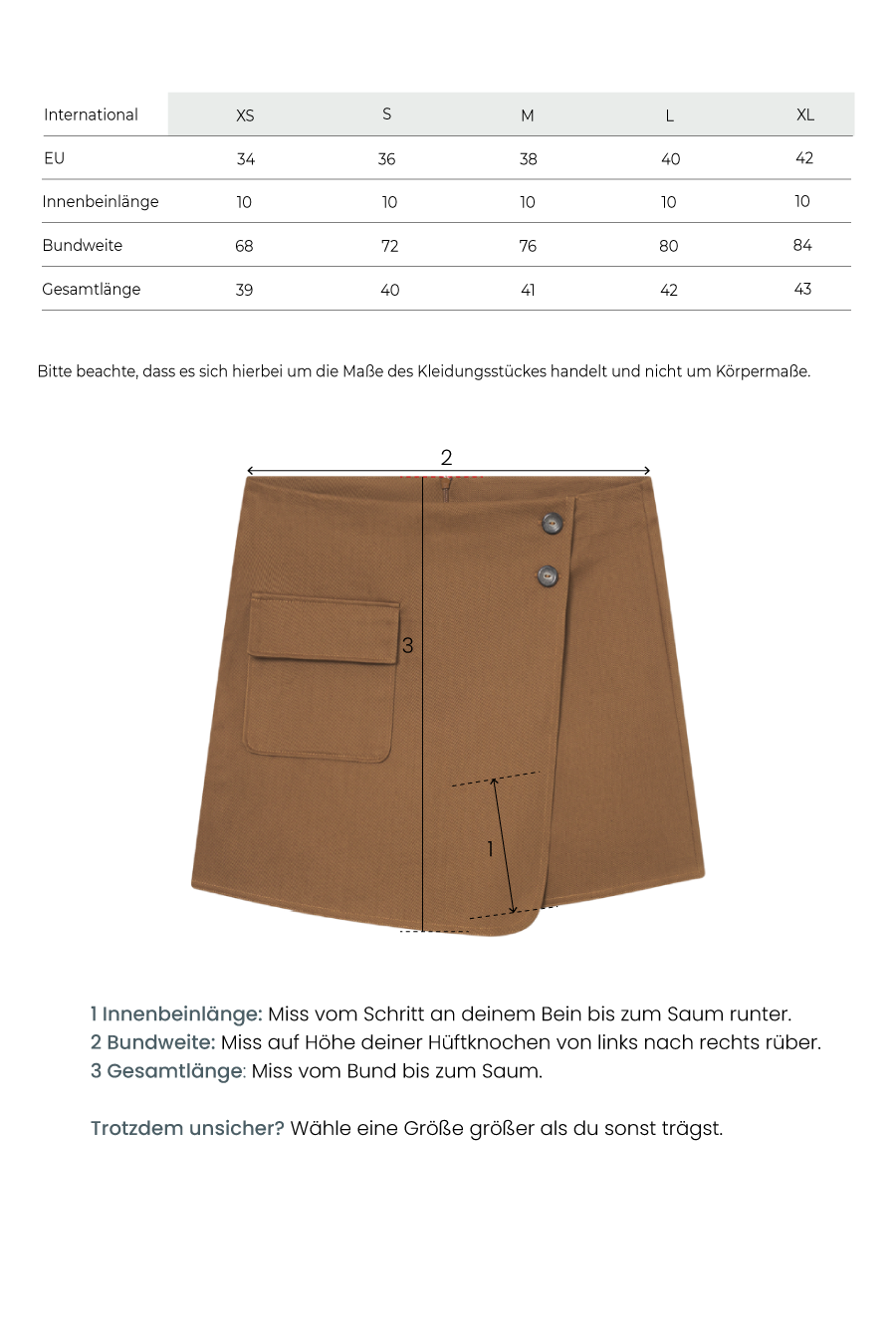 Skort braun