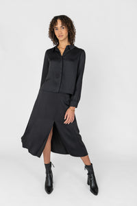 Satinbluse schwarz