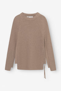 Strickpullover mit Reißverschluss sand