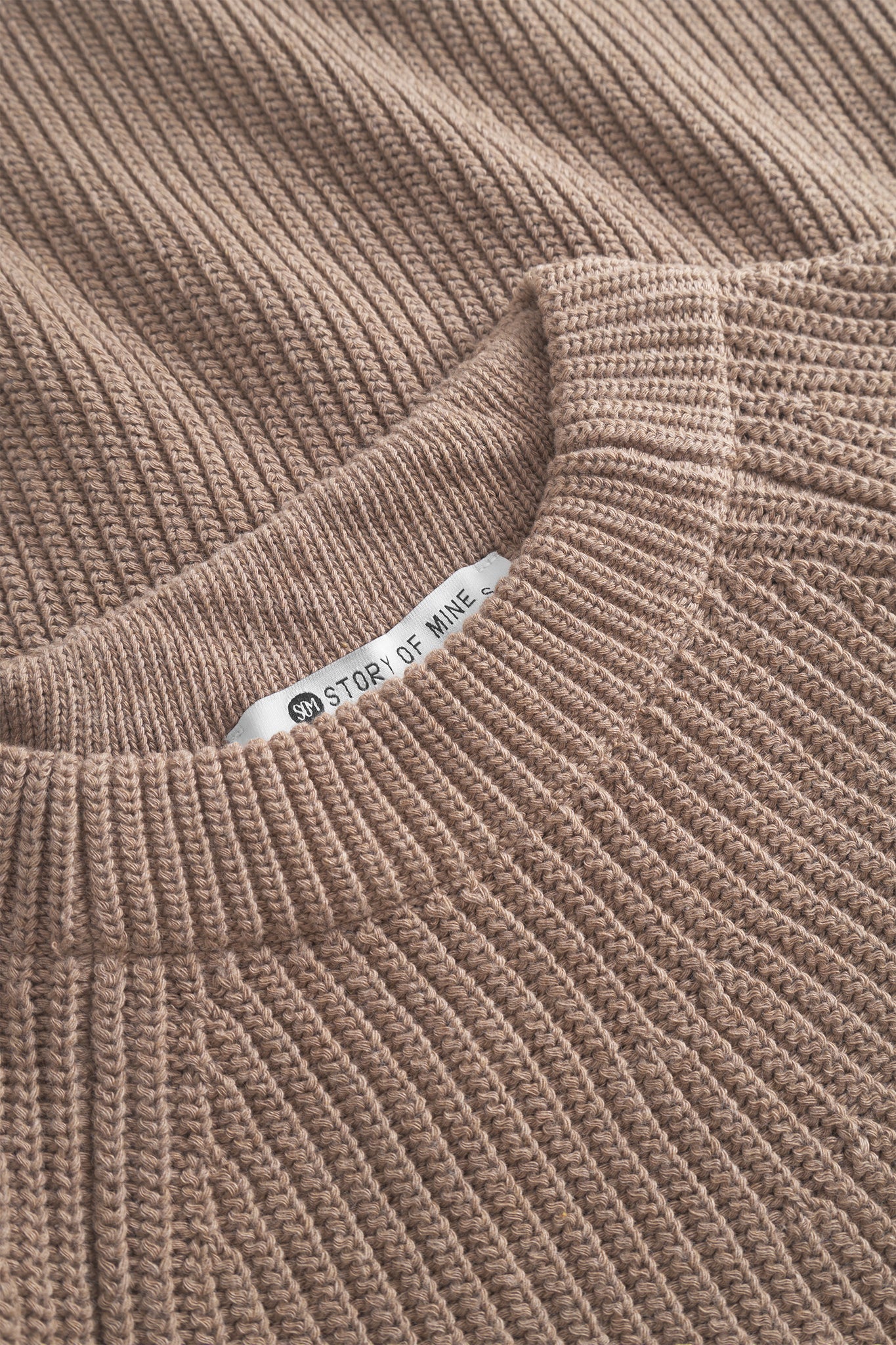 Strickpullover mit Reißverschluss sand