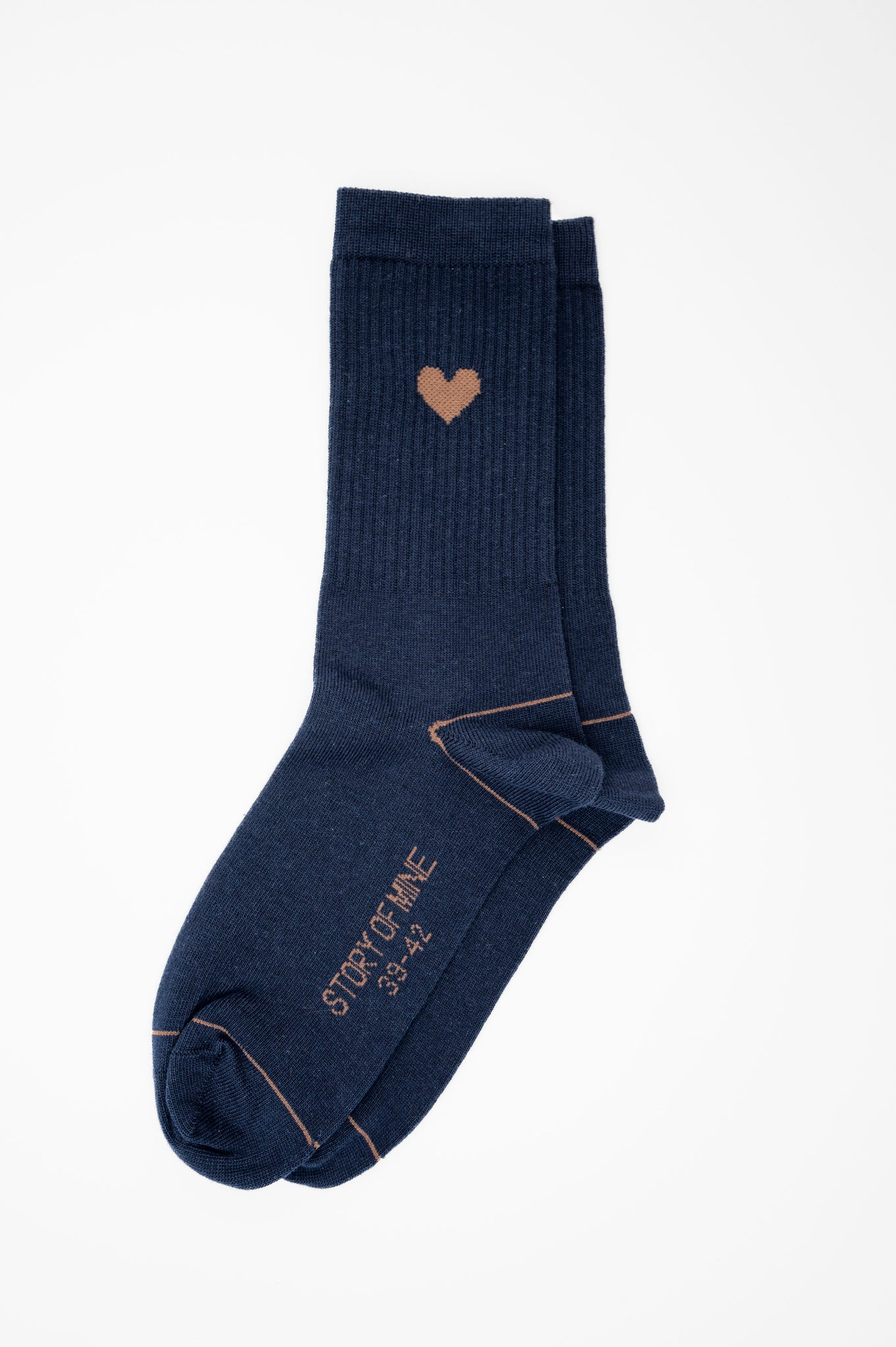 Socks with heart navy / cream