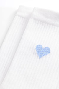 Socken mit Herz weiß-hellblau