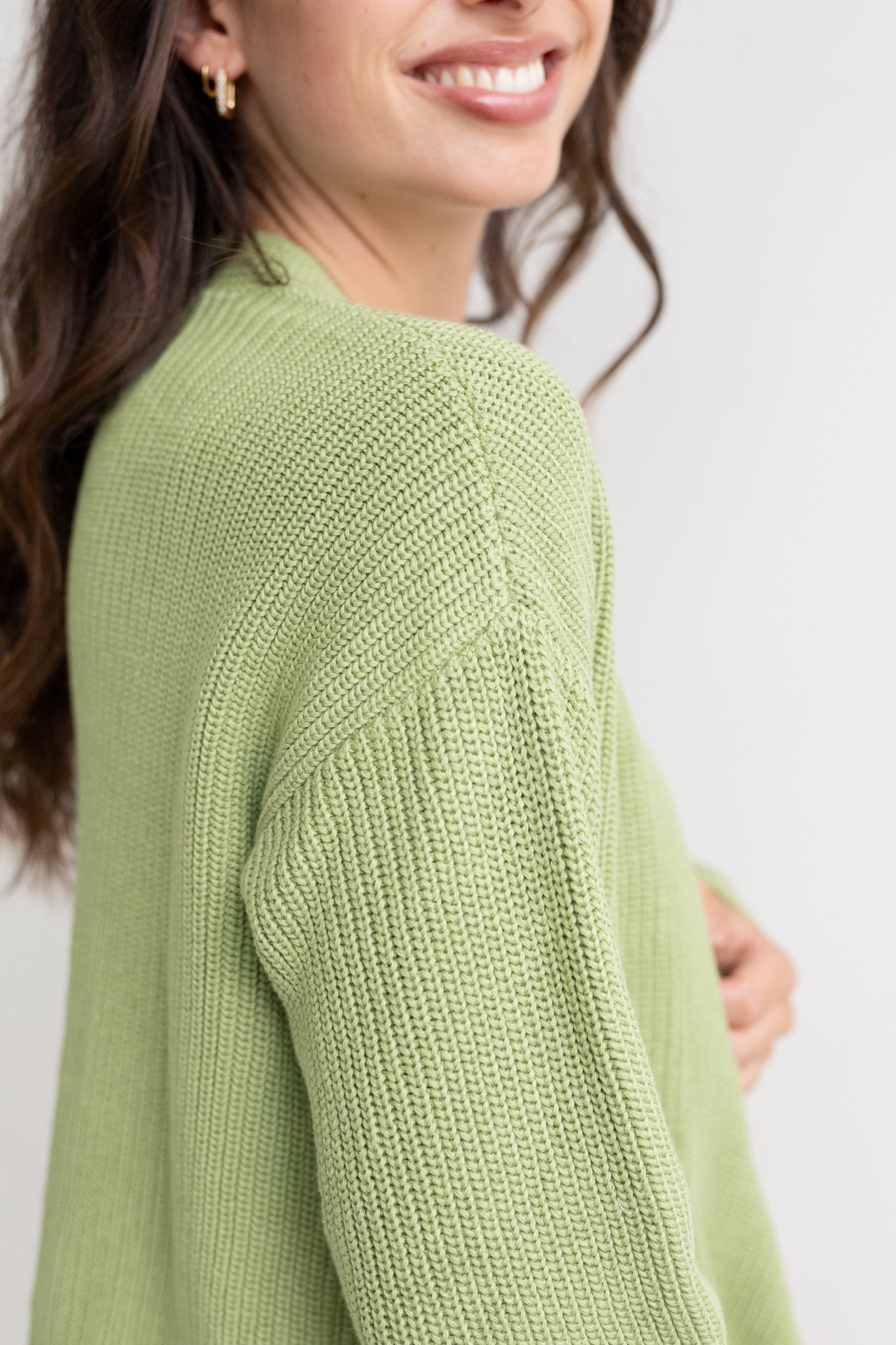 Cardigan in a light-green wrap look
