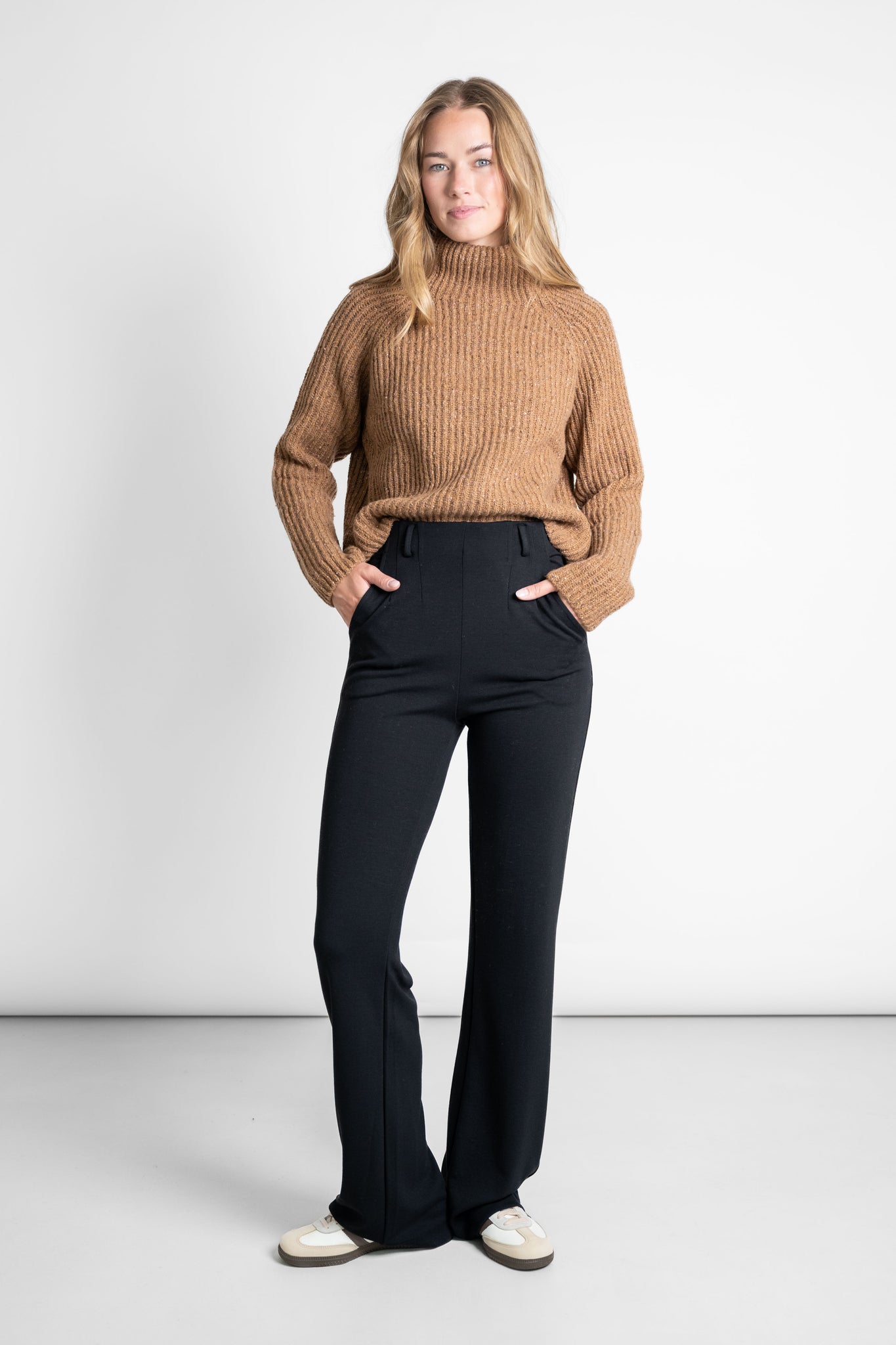 Weite Hose aus Jersey schwarz