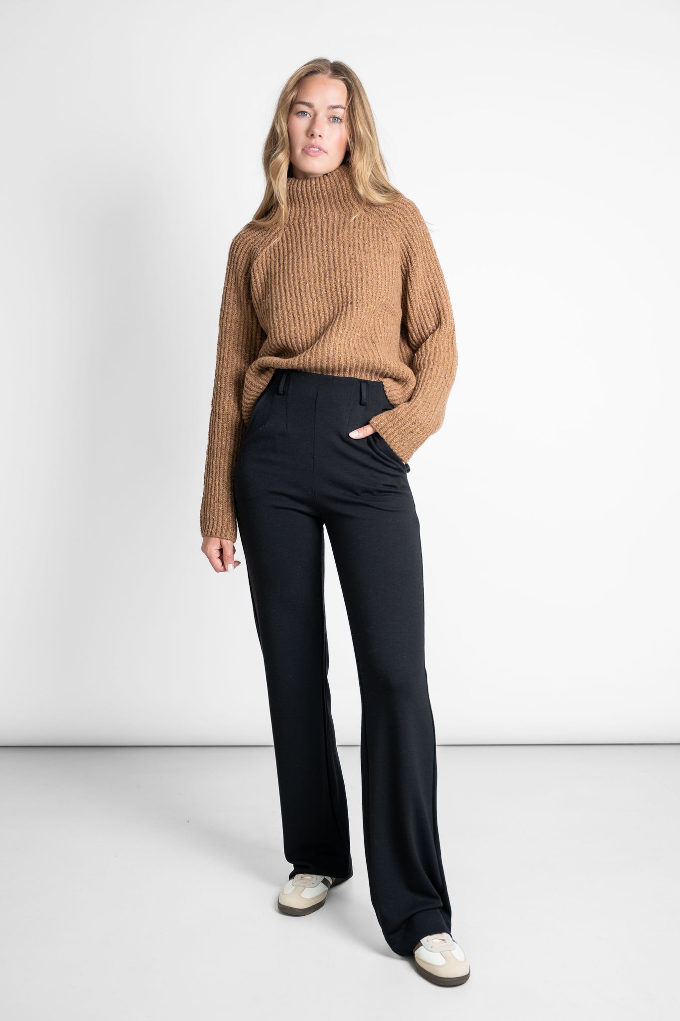Weite Hose aus Jersey schwarz