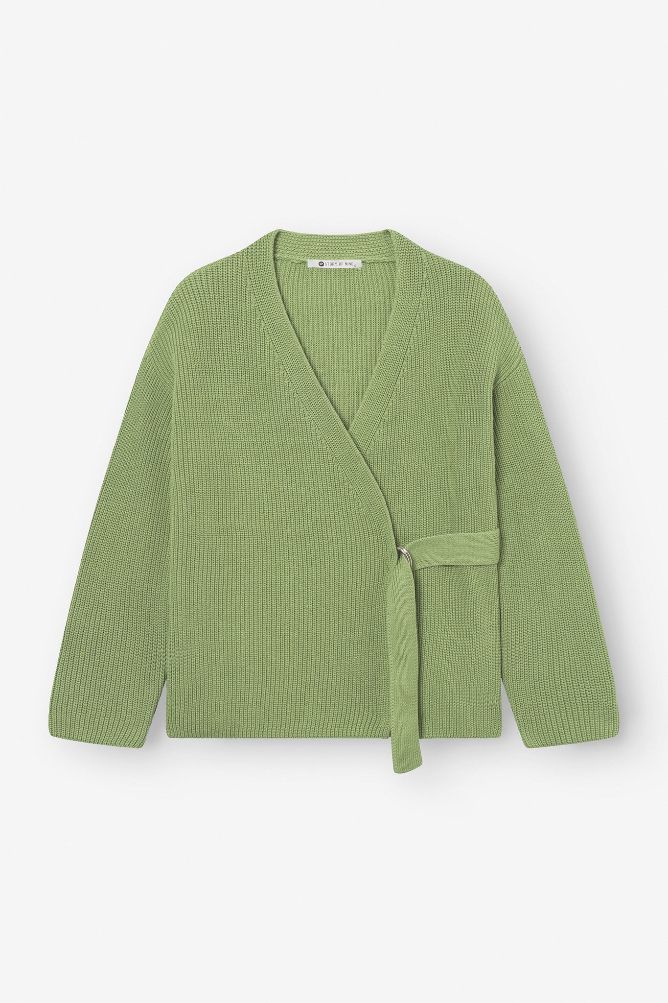 Cardigan in a light-green wrap look