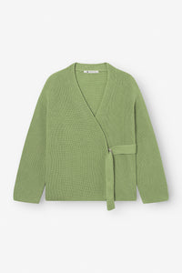 Cardigan in a light-green wrap look