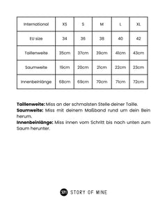 Maßtabelle Hose 