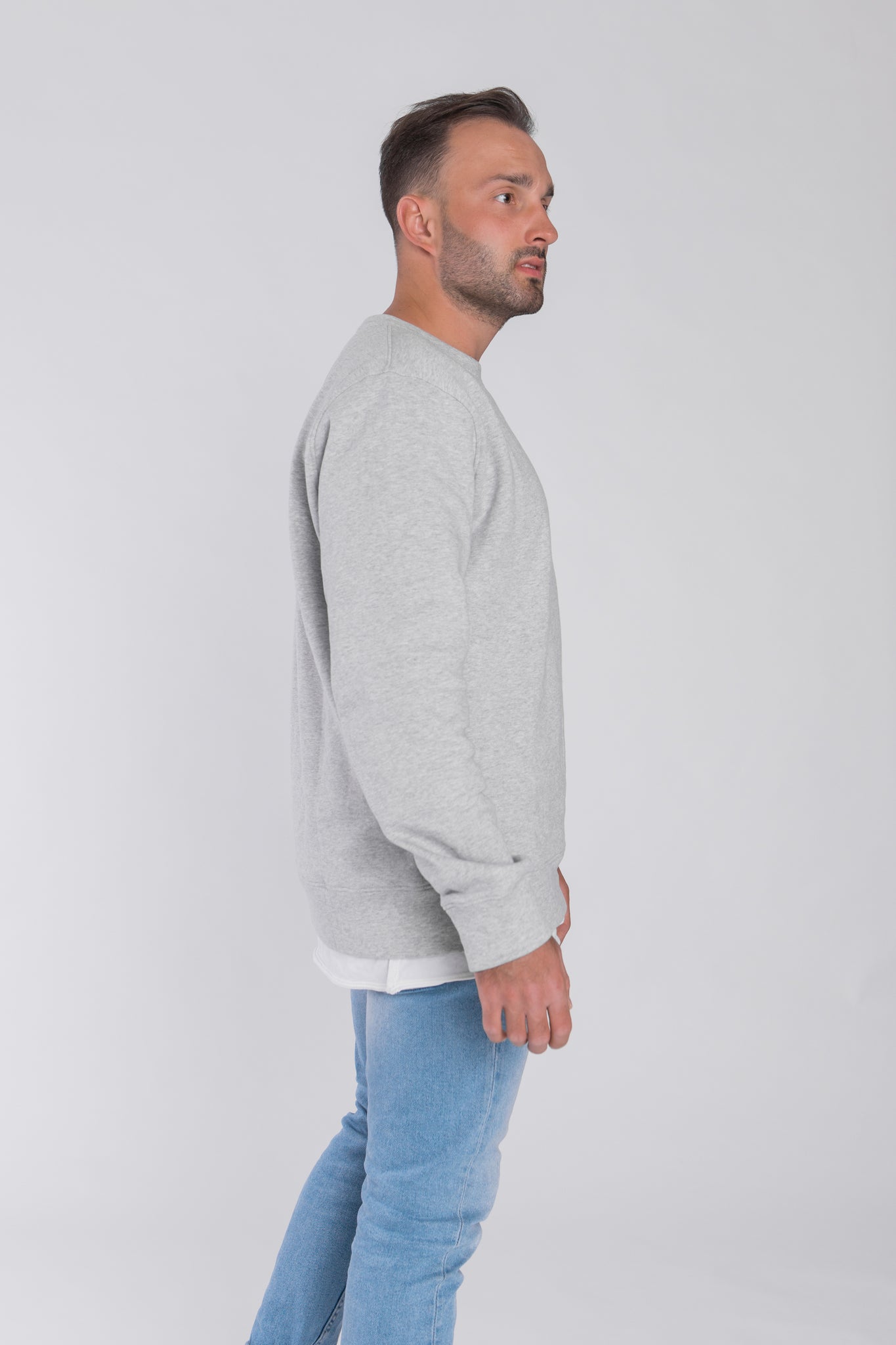 Herren Logo Sweatshirt; Bio-Baumwolle; Story of Mine, Print; Nachhaltige Mode Münster, grey